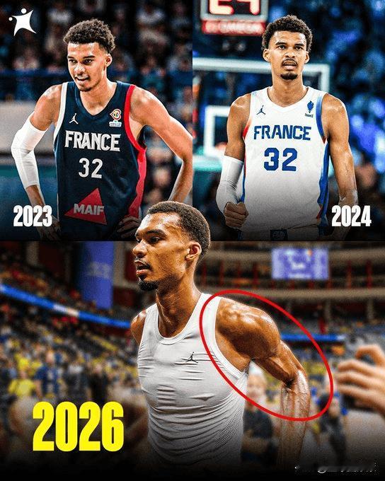 外星人持续进化！三年身材对比曝光，文班亚马到底来地球干嘛？欧媒Basket