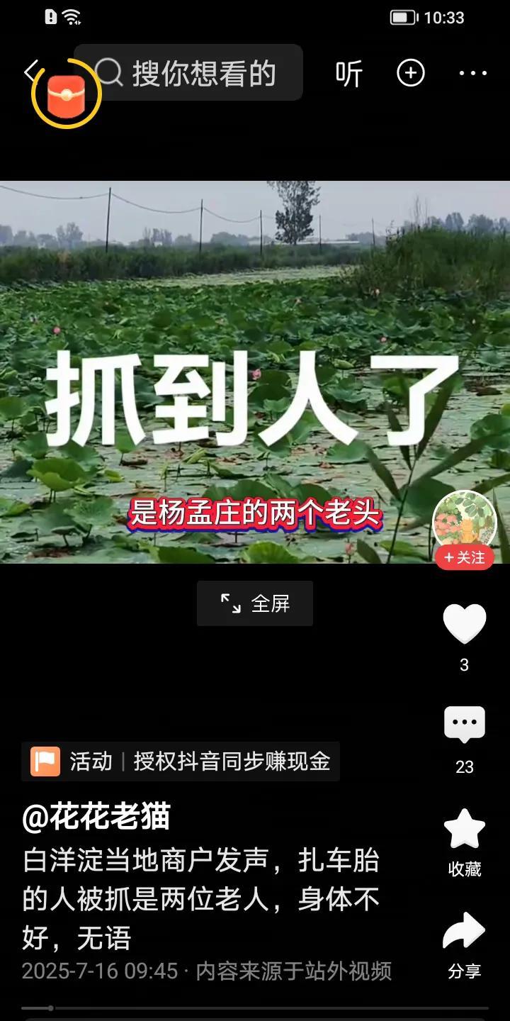 网上消息称，白洋淀扎胎事件的犯罪嫌疑人已被抓获，据悉是两名六七十岁的老人所为的私