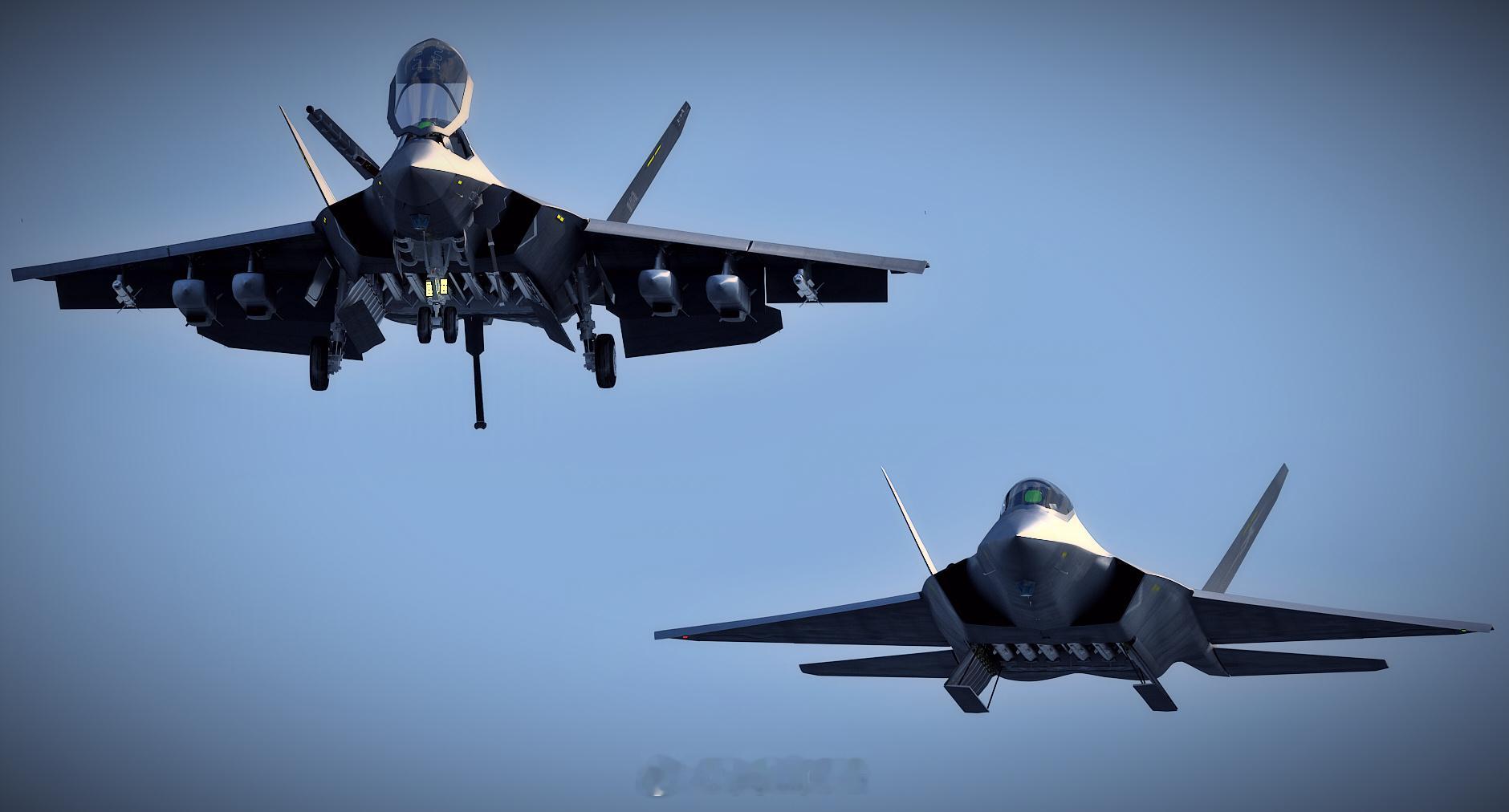 差别还挺大，舰载版歼-35竟比空军版歼-35A多两个外挂点！外网博主根据歼-35