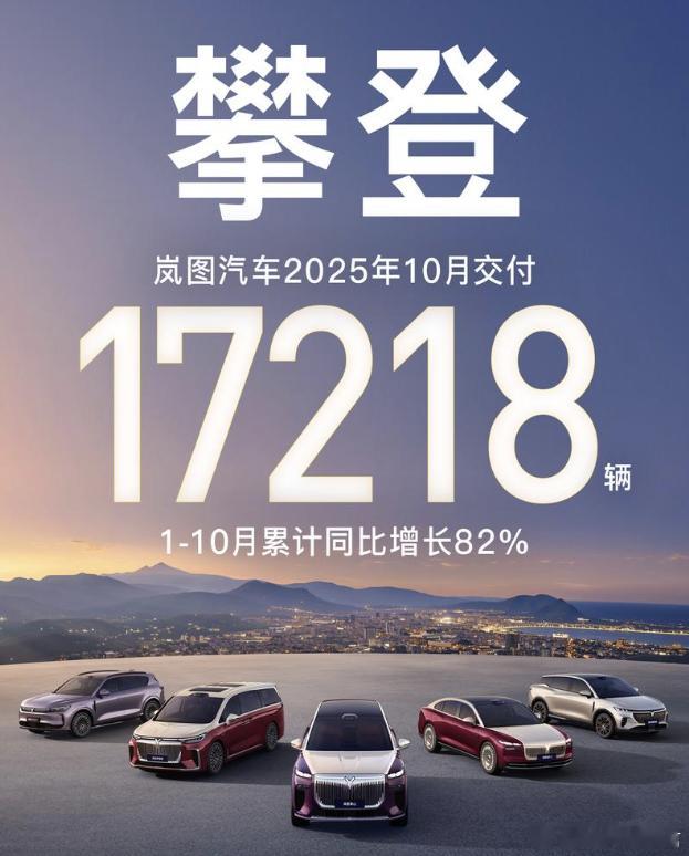 岚图汽车资讯岚图汽车是真的稳!今年1-10月,它连续9个月销量在增长!10月岚