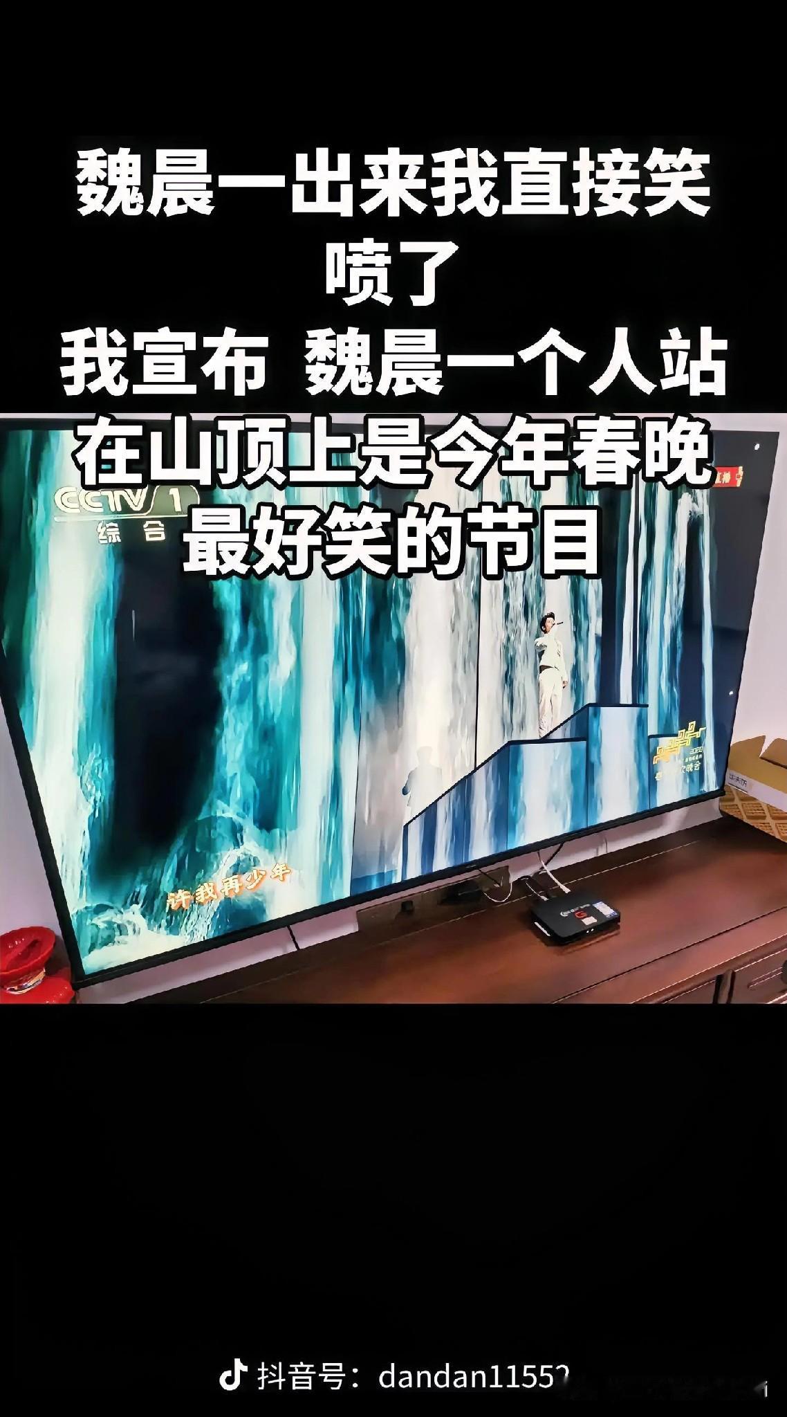 魏晨一出来我直接笑喷了我宣布，魏晨一个人站在山顶上，是今年春晚最好笑的