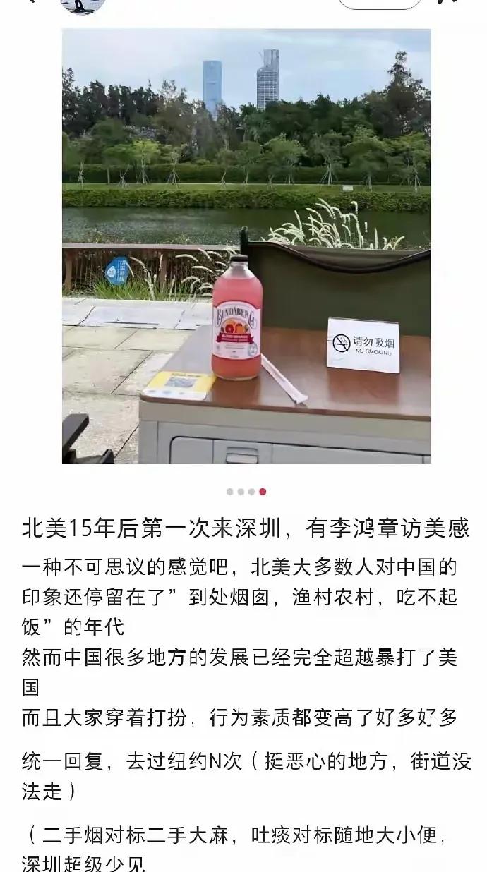 移民国外15年的华裔来深圳，竟然有一种当年李鸿章访美的既视感。可见美国对中国的正