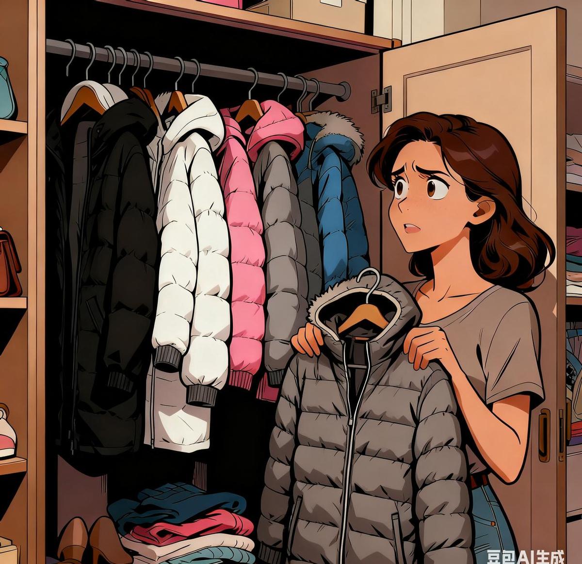 衣柜里七八件羽绒服，七件带帽，剩一件没帽——那是我今年买的。不是不爱帽子，是懒