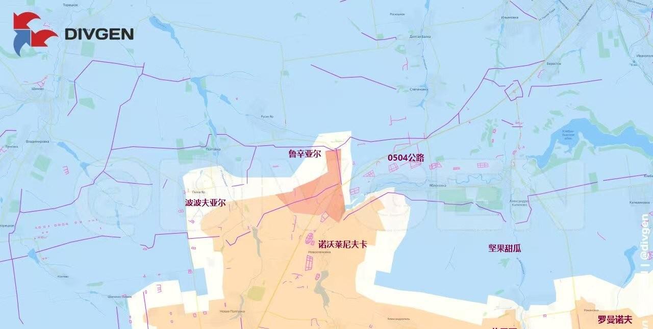 红军村东北，康斯坦丁诺夫卡西南，俄军一路已经沿着种植园向鲁辛亚尔推进。这里已经切