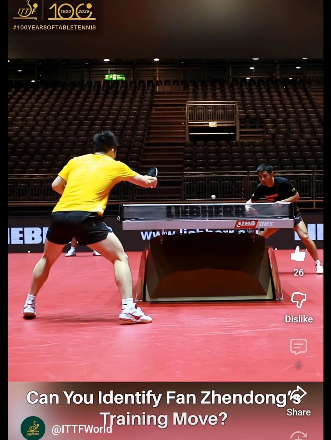 3月22日国际乒联又晒出樊振东与zjk的训练视频，并配文：樊振东与zjk的旧训