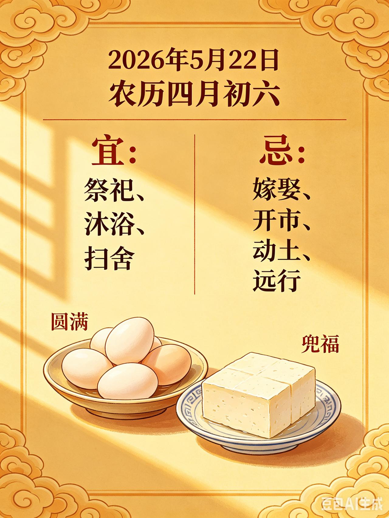 5月22日老黄历：这天“1不搬，2要吃”，老传统别忘！2026年5月22日，