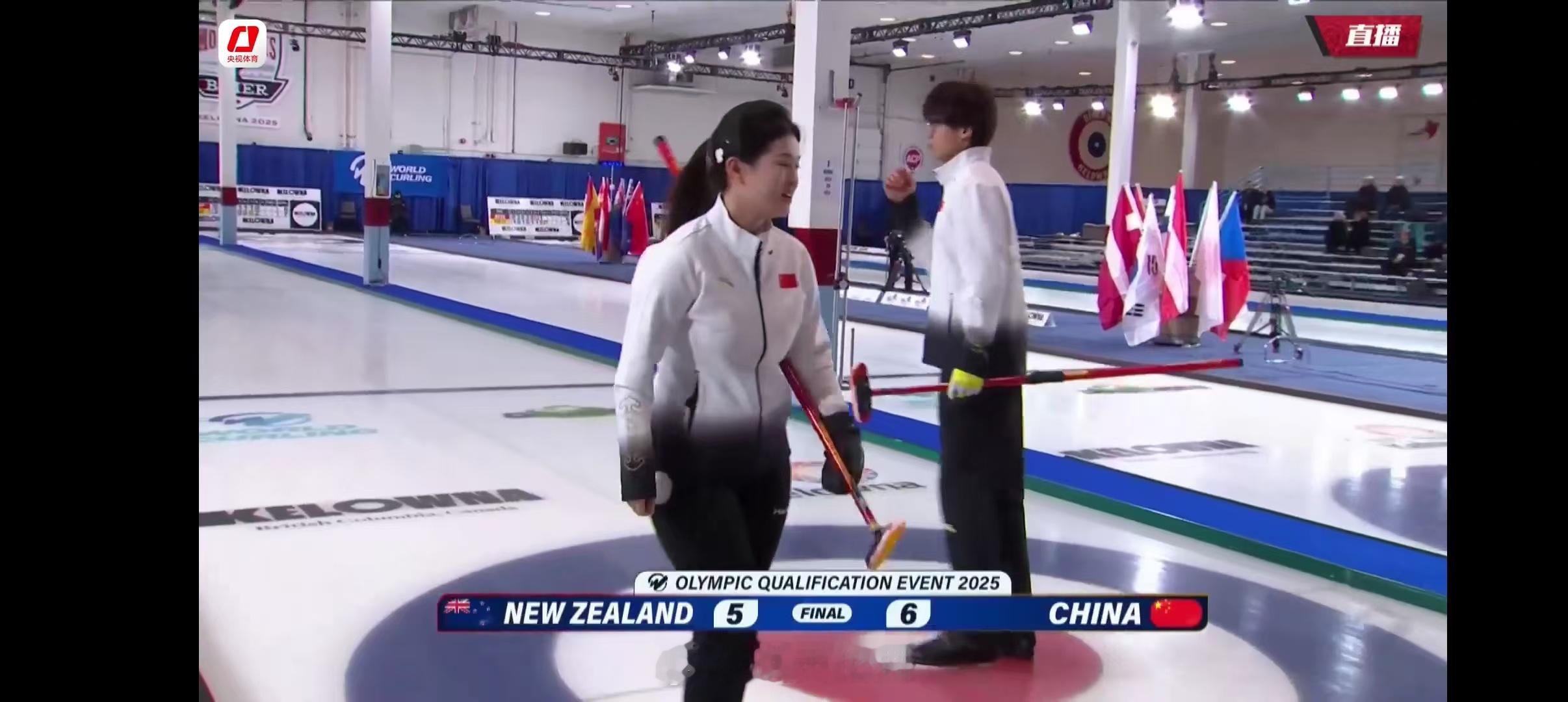 冰壶冬奥落选赛混双B组第五轮🇨🇳中国(叶紫萱/于森)6-5🇳🇿新西