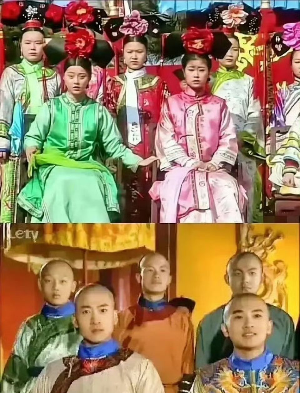 离了个大谱，《还珠格格》里丫鬟和侍卫可以坐着，而格格阿哥们却只能站在后面？​​