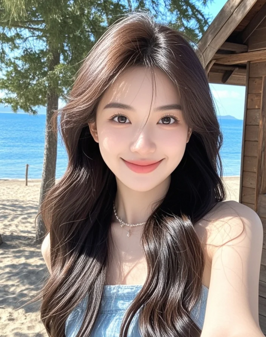 阳光海浪作伴，这自拍够美吗？