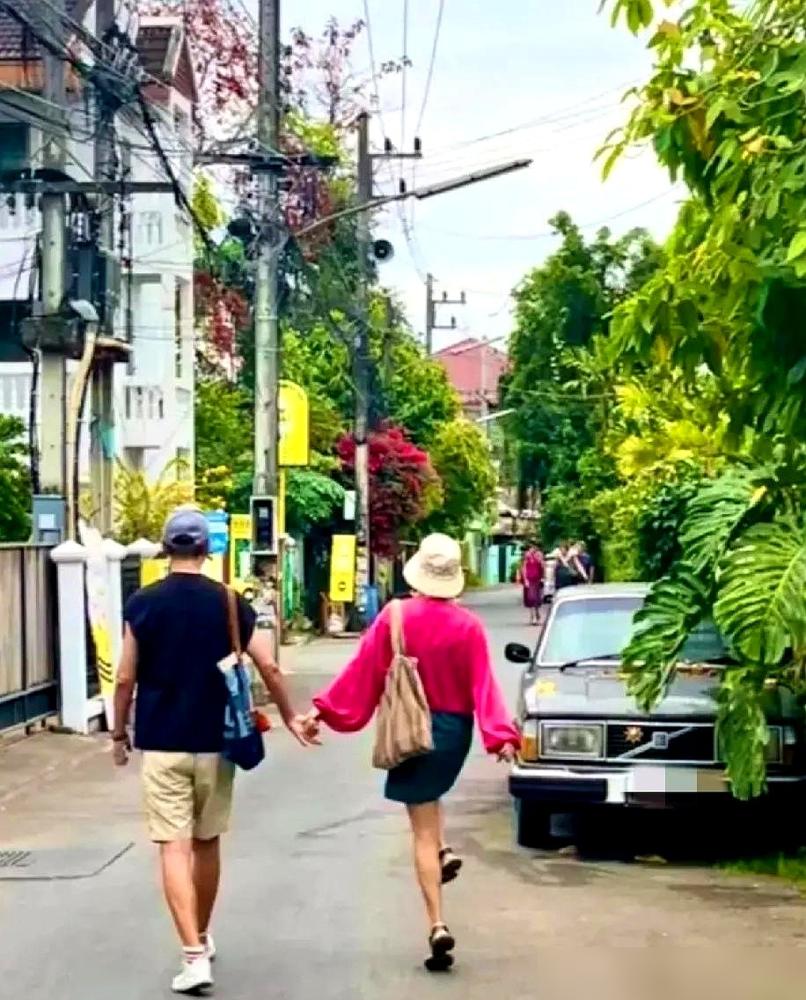 56岁已婚主持人李静，大过年的，竟专程飞去泰国，和单身汉戴军街头牵手？这瓜，你真