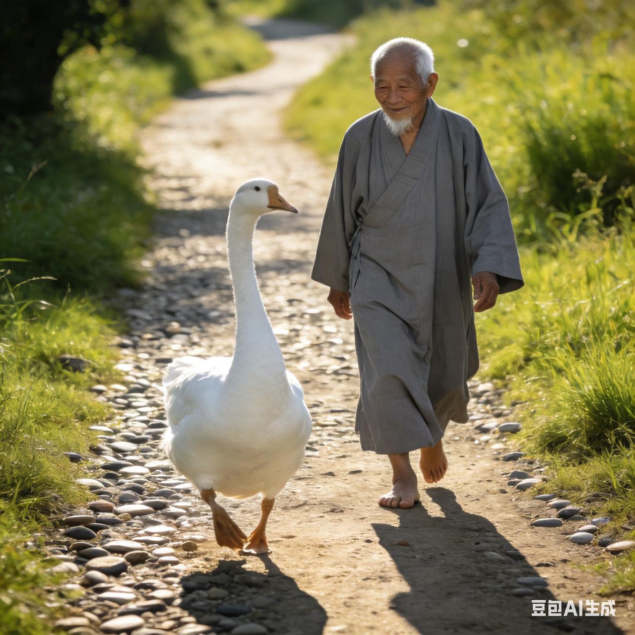 四明山上有一座鹅公寺，寺名源于一段典故。相传很多年前，有一位老僧为筹建庙宇四处