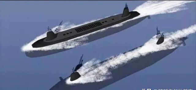 中国研发的半潜无人武库舰应该大力建造。一艘055遥控指挥五艘无人武库舰潜艇，可以