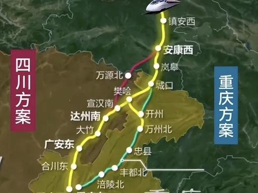 四川和重庆的东西线之争，最终各有胜出，四川捞到了过境达州和广安的高铁网络，让达州