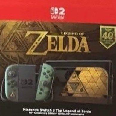 《塞尔达传说》40周年限定版Switch2主机图曝光！近日，《塞尔达传说》40