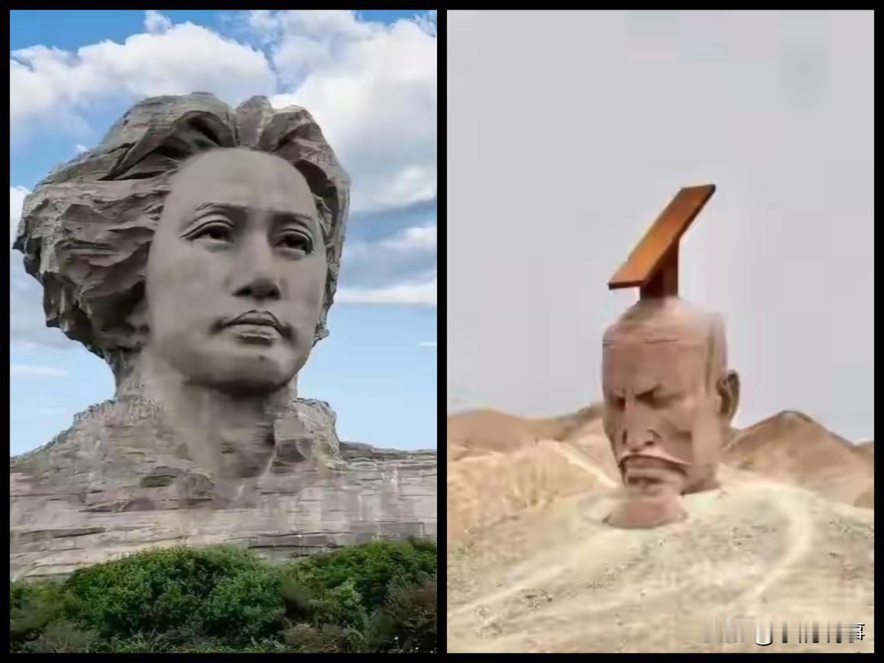 长沙橘子洲的毛主席雕塑，是广州美术学院做的，三十二米高，脸朝东南方，用的是福建运