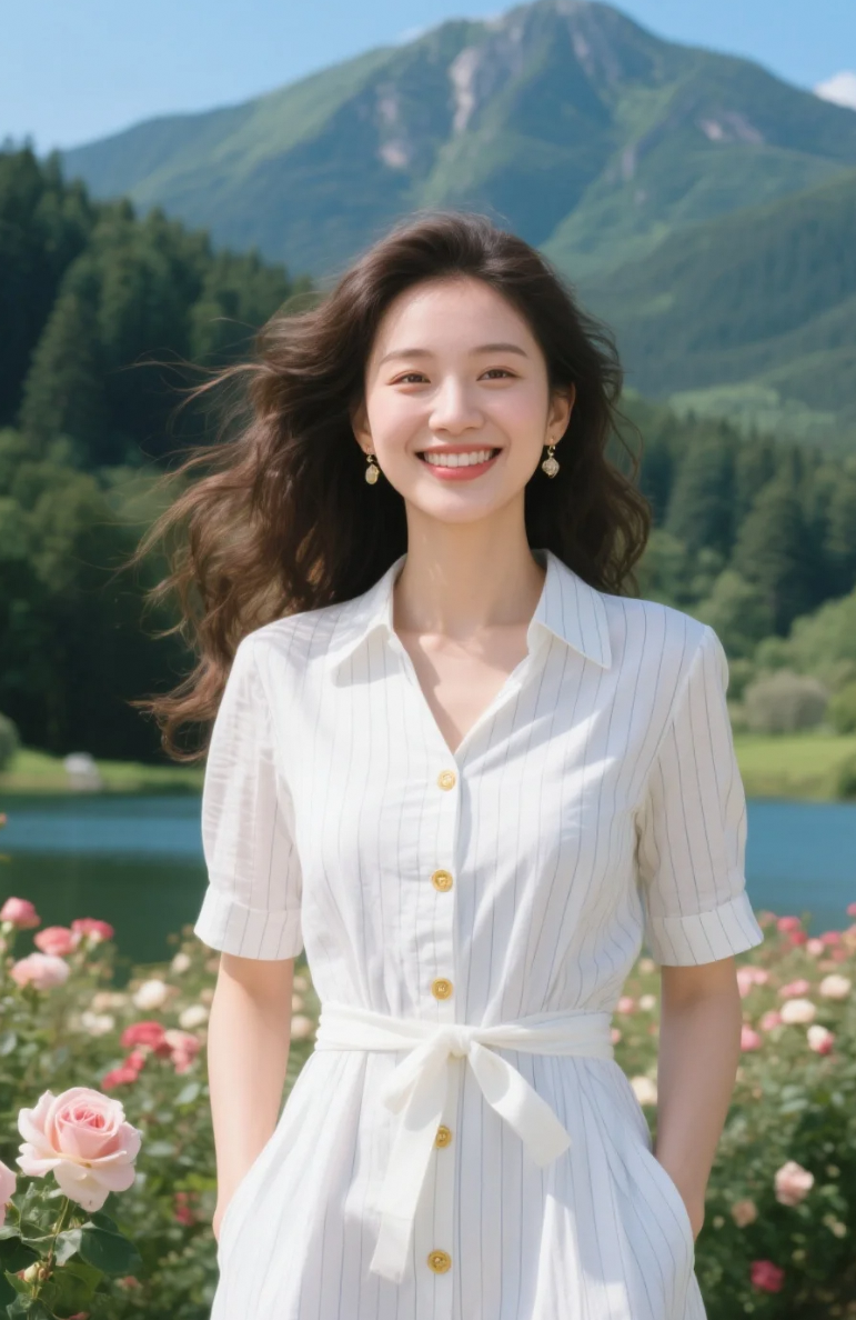 森林在身后，湖水在脚下，她在你心上