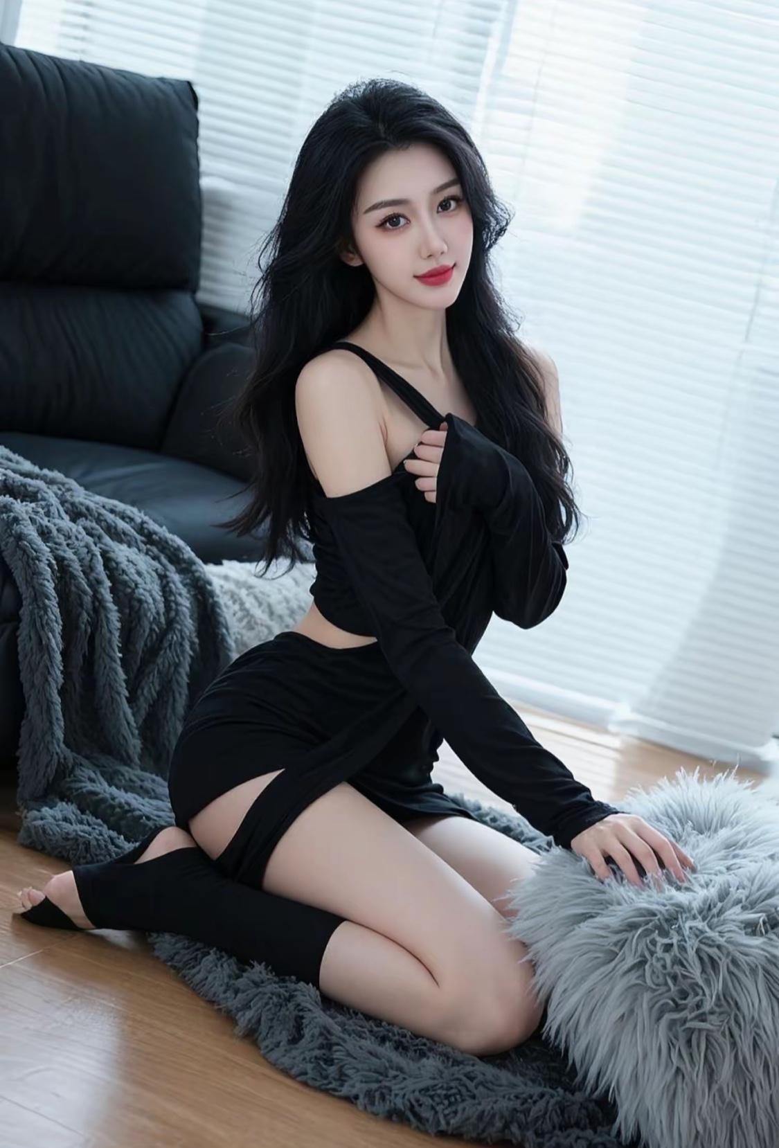 优雅黑裙，慵懒居家风，尽显迷人魅力！💃🏻✨