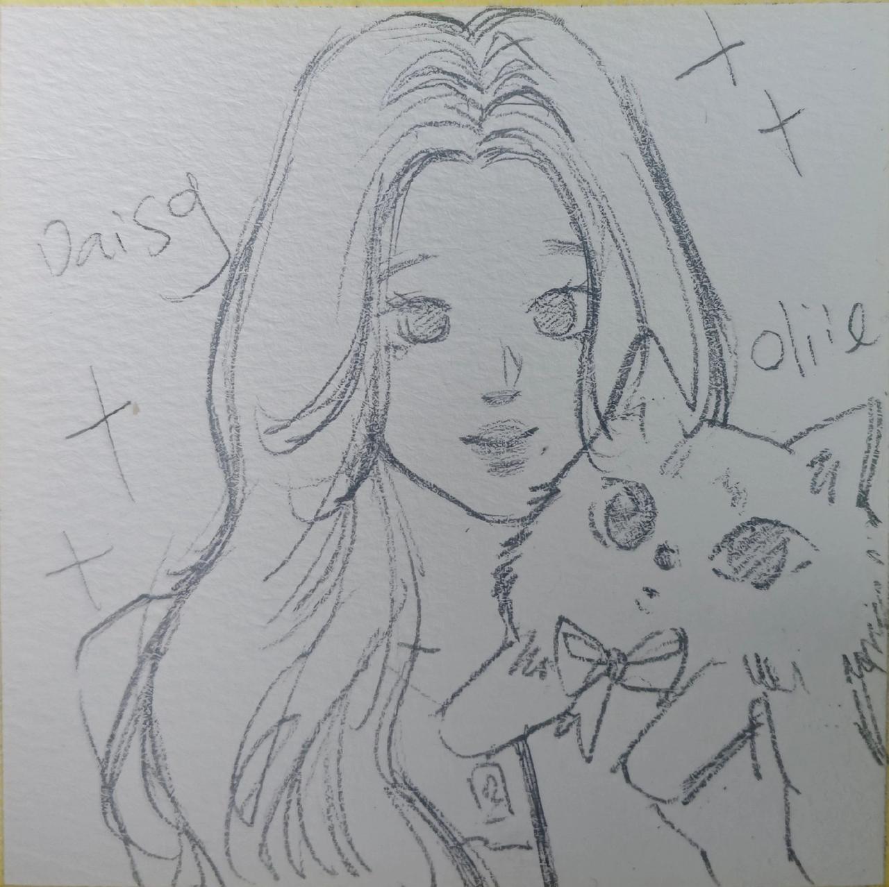 今天先画三张漫改头像，明天勾线，试试水彩画出来的效果。手绘头像送礼物库车艺考