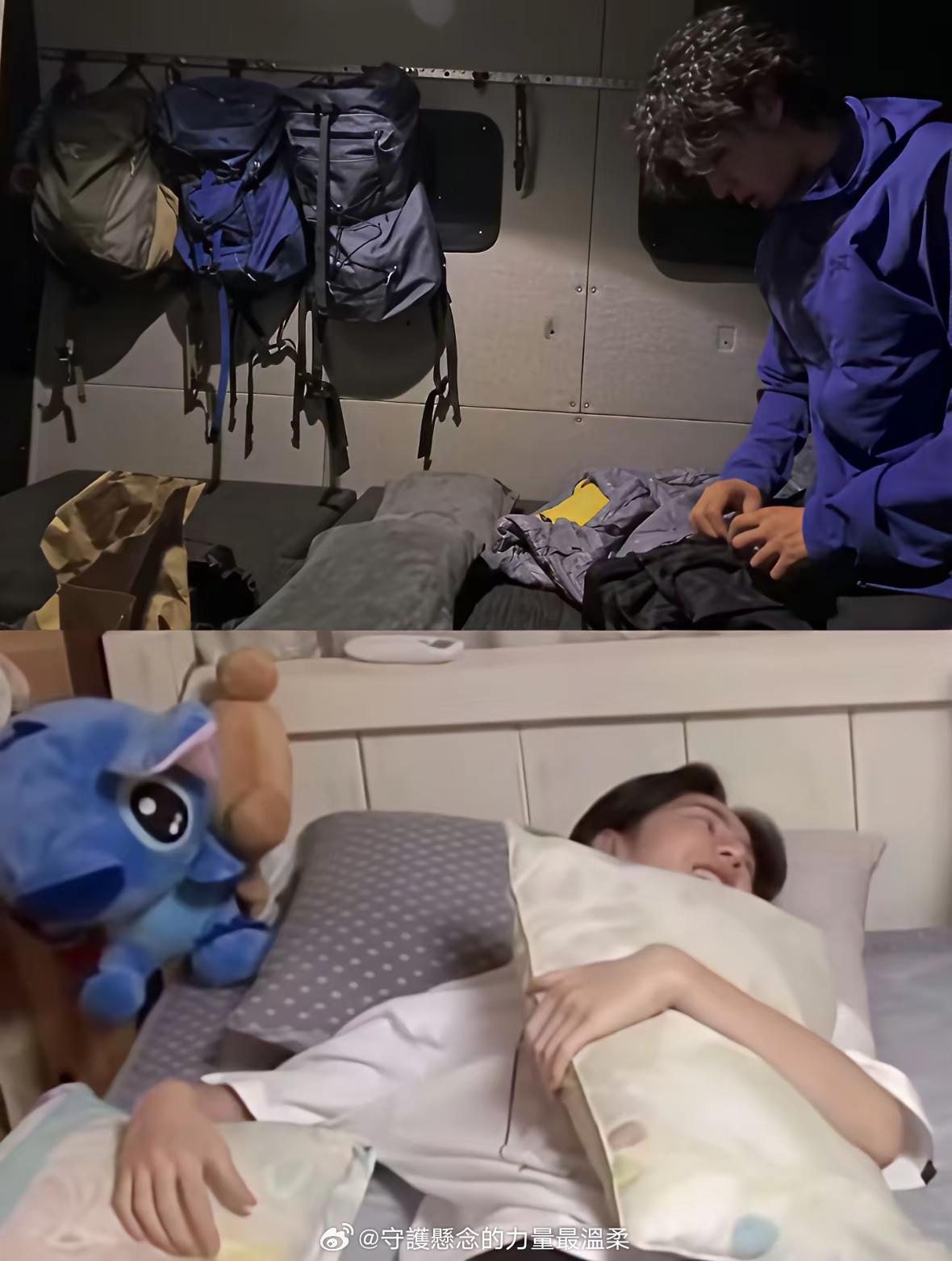 王一博这么多年的习惯依然没变。睡觉时需要好几个枕头，把自己围住。可以枕着一个，抱