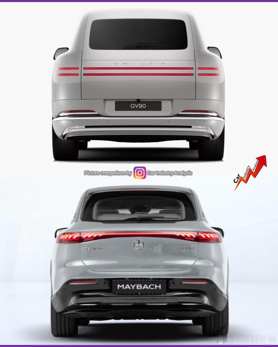 迈巴赫EQSSUV和捷尼赛思GV90，两台定位顶奢的纯电SUV走到了对立面。迈巴赫EQS因外形争议销