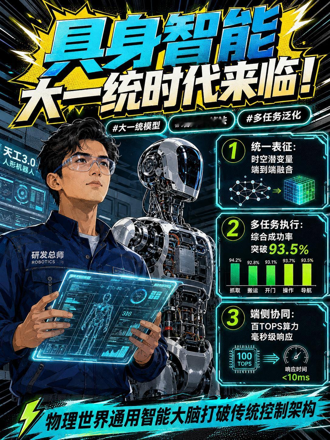 大一统具身智能模型发布突破传统，多任务人形机器人重构控制算法！北京人形机器人创