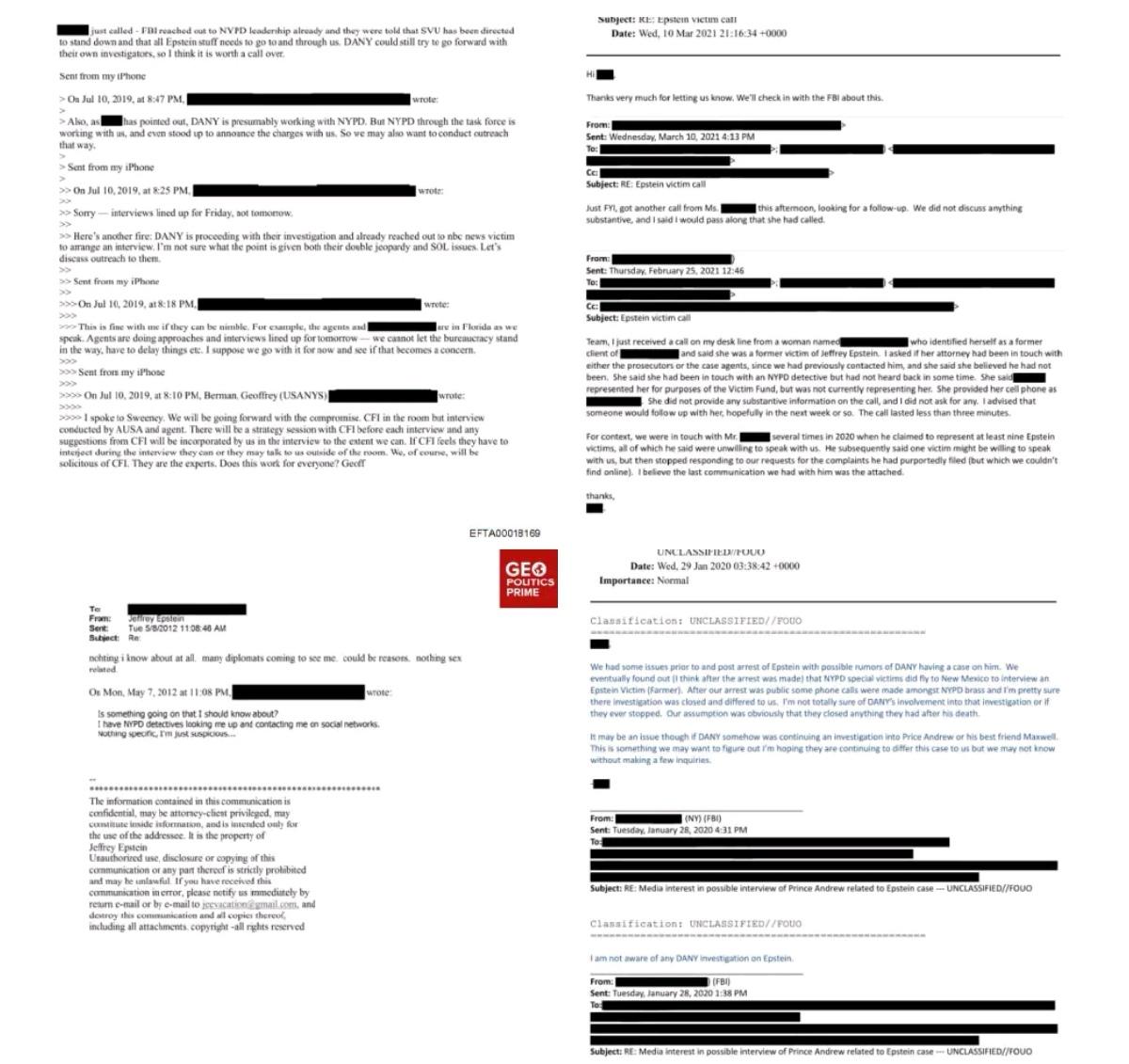 爱泼斯坦案中，美国FBI屡次向NYPD下达