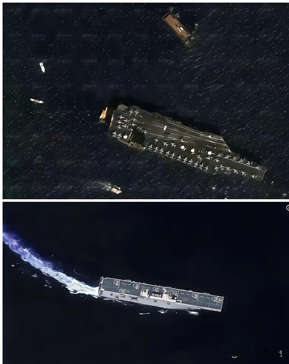 魔高一尺，道高一丈!美国拍中国的075，我们就拍你的航空母舰。你白天拍，我们