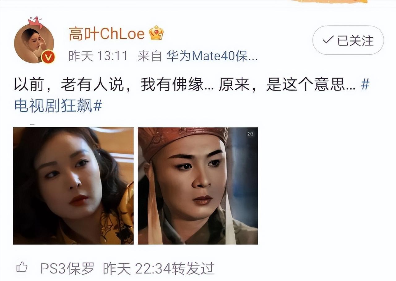 高叶这个演员有一个问题不是她演技不好，也不是不漂亮而是这长相，越来越“男相”