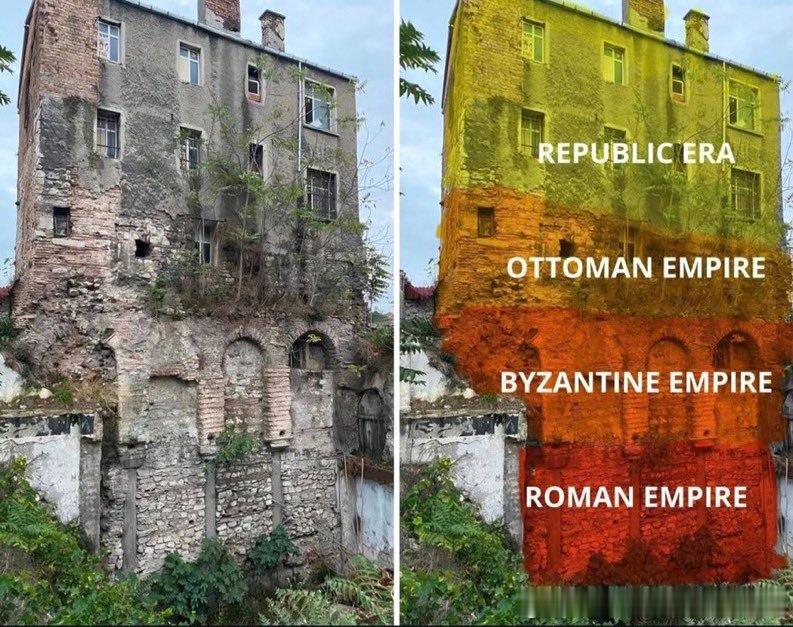 伊斯坦布尔的这座房屋包含了四个不同历史时期的建筑层，时间跨度超过1800年。