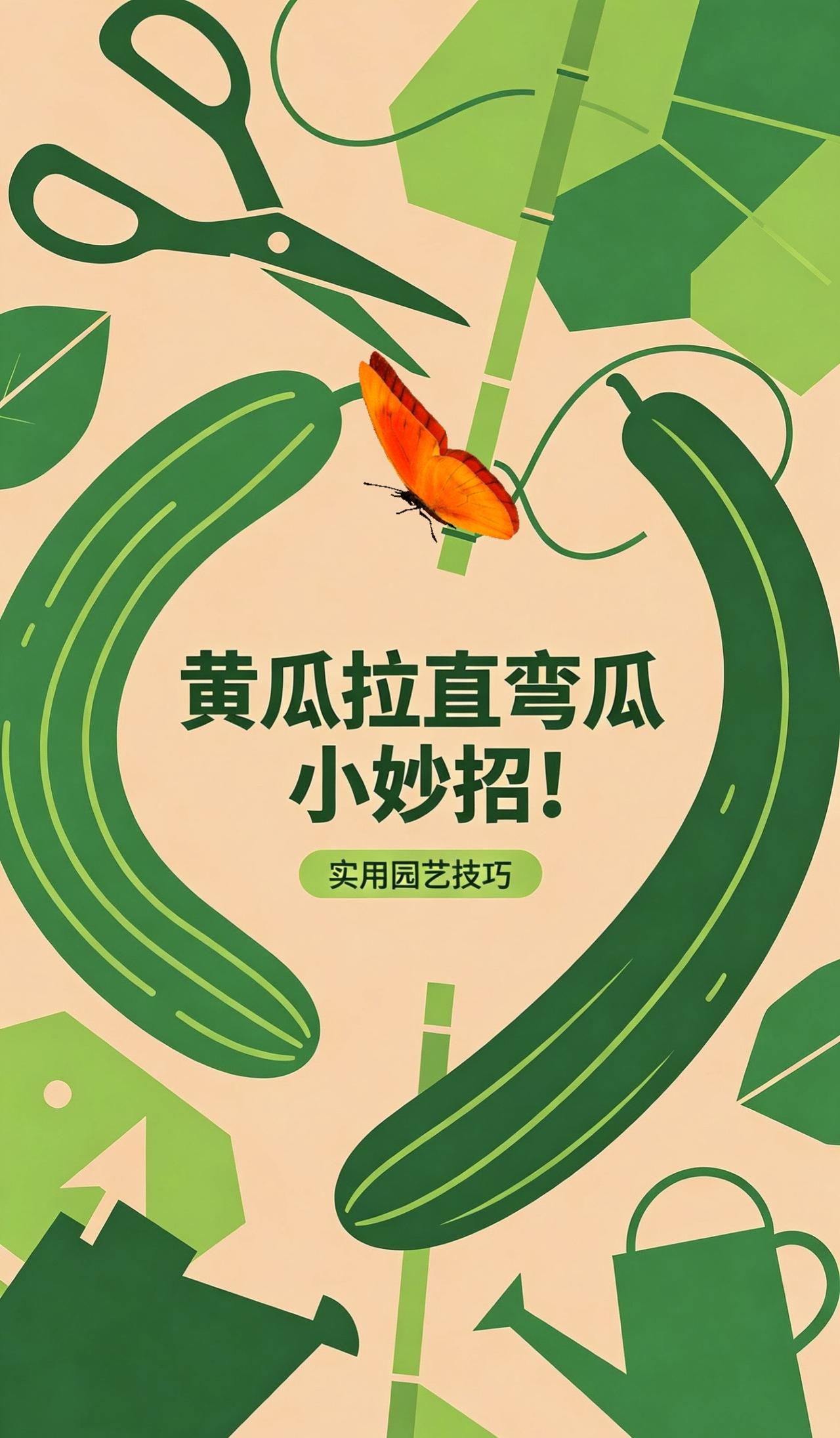 黄瓜拉直弯瓜小妙招！黄瓜种植黄瓜弯瓜