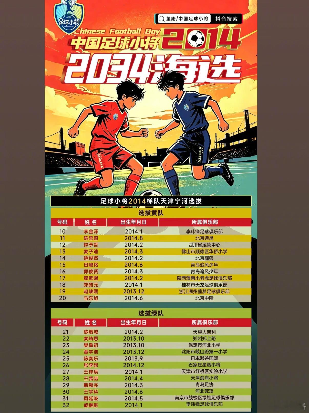 今天下午14:00，中国足球小将2014天津选拔，现场直播！