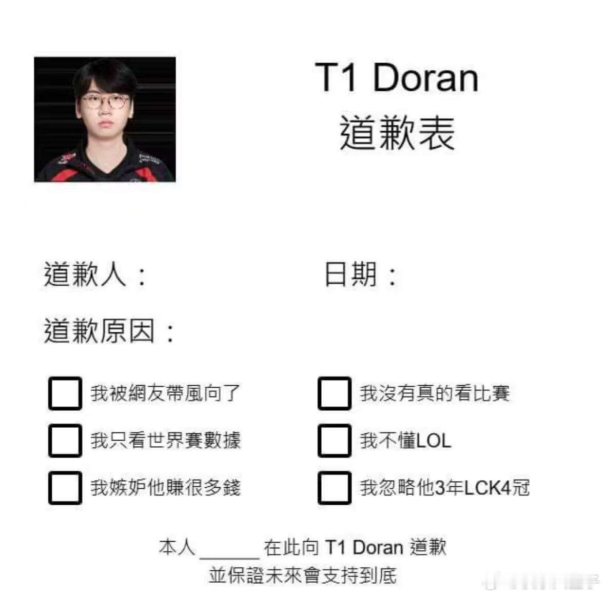 给Doran道歉的人请自觉排队填表。HLE对战T1英雄联盟​​​
