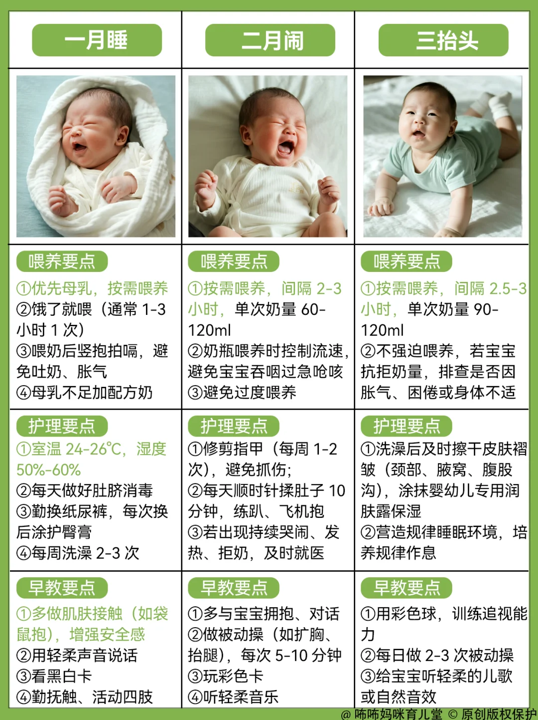 0-12月龄宝宝生长发育 喂养➕护理➕早教
