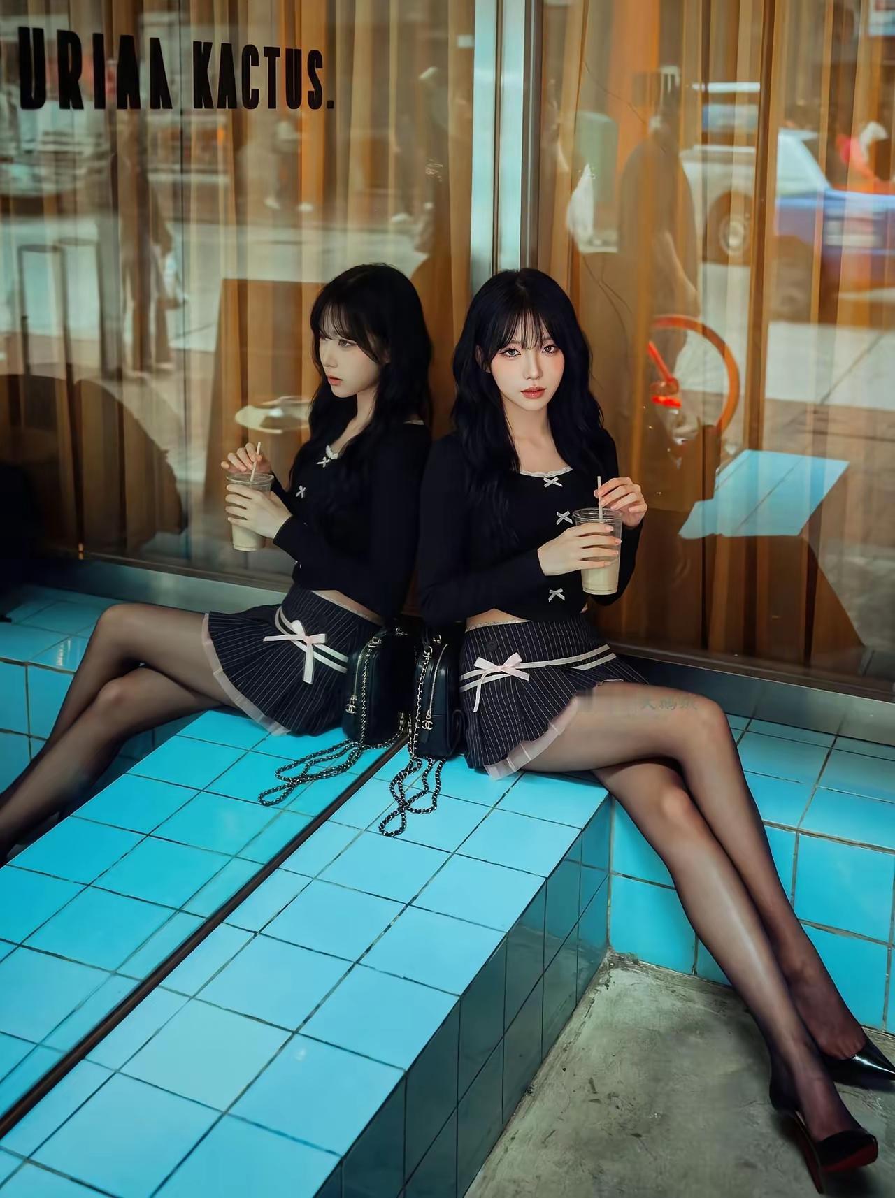 都市双娇，时尚穿搭，咖啡时光，都市女孩