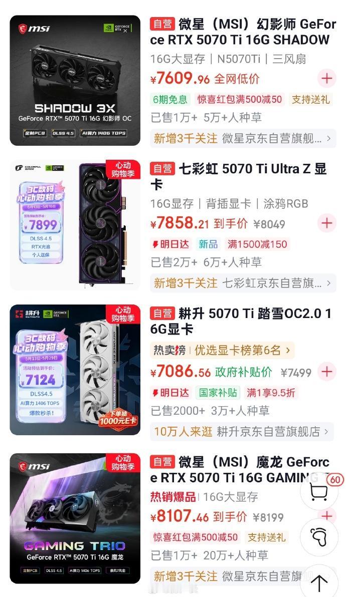 搞不懂，5070ti显卡涨这么多，这下5080成性价比了
