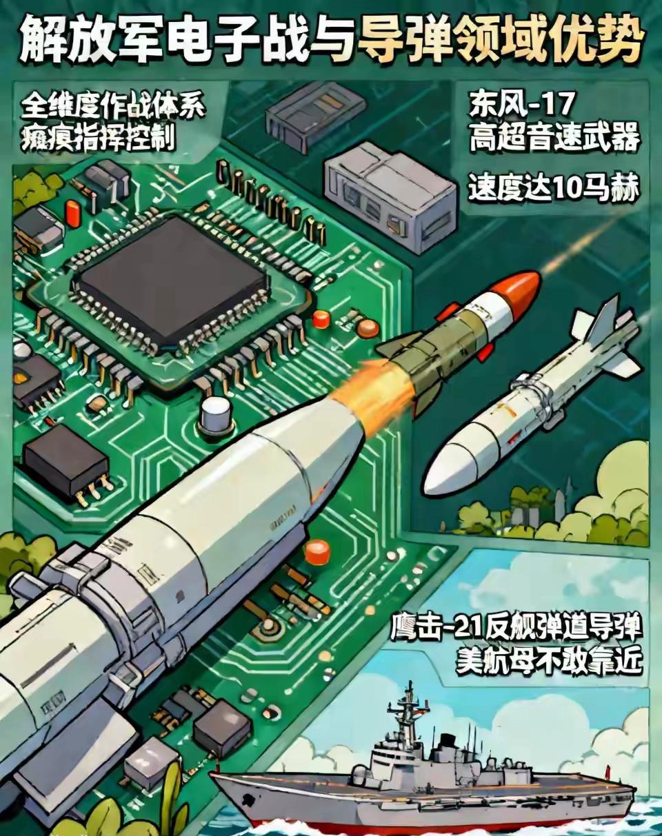 根据美国国防部机密报告及多方分析，解放军在电子战和导弹领域已实现对美军的全面超越