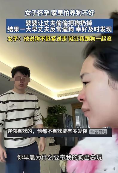 “我宁可不要孩子，也要保住我的狗！”“那你跟狗过吧！你不把狗送走，就跟狗一起滚！