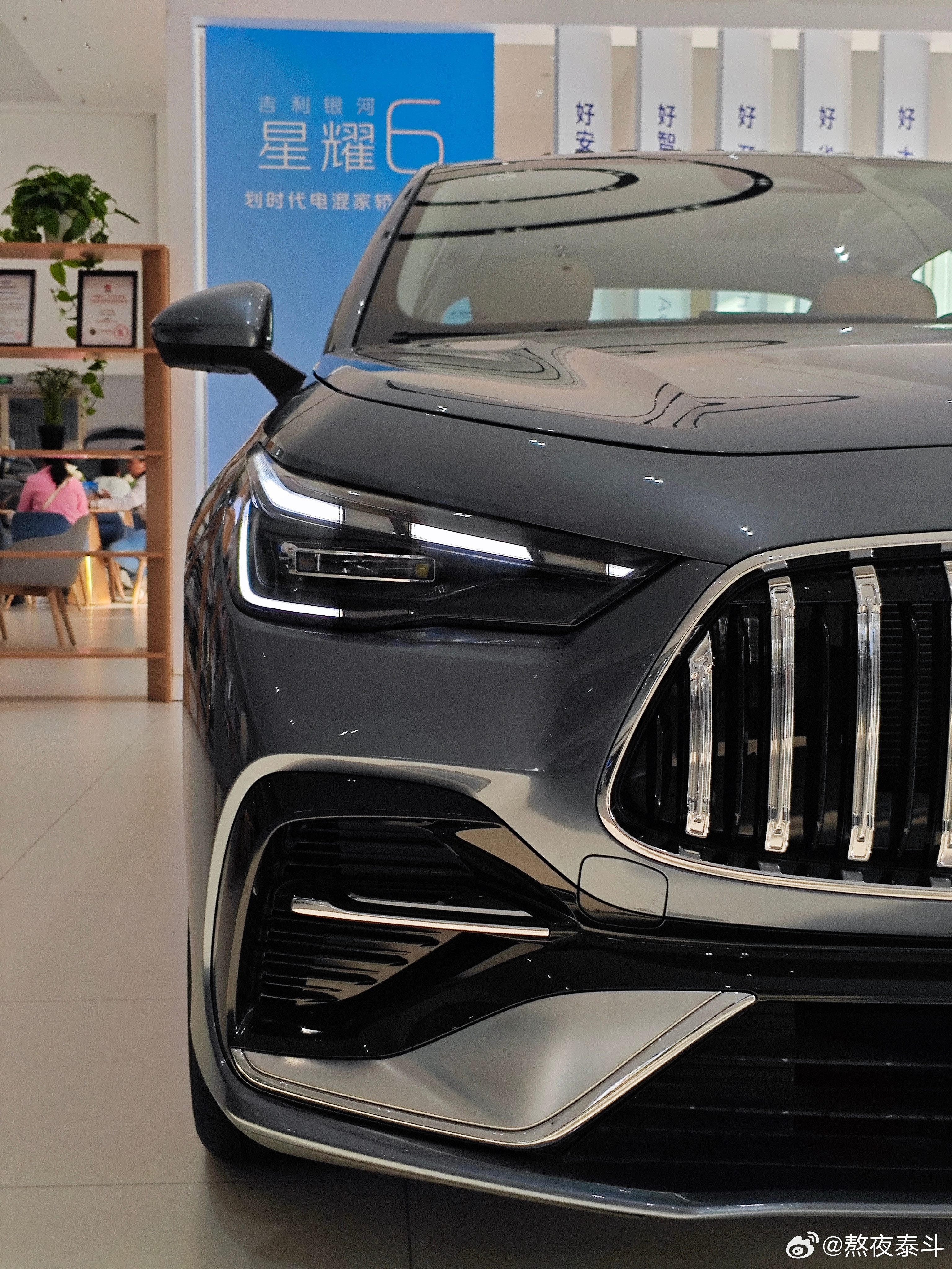 当时伪装比较厚，没觉得好看，实车一看真不错，和星越都有同源的设计元素了。[dog