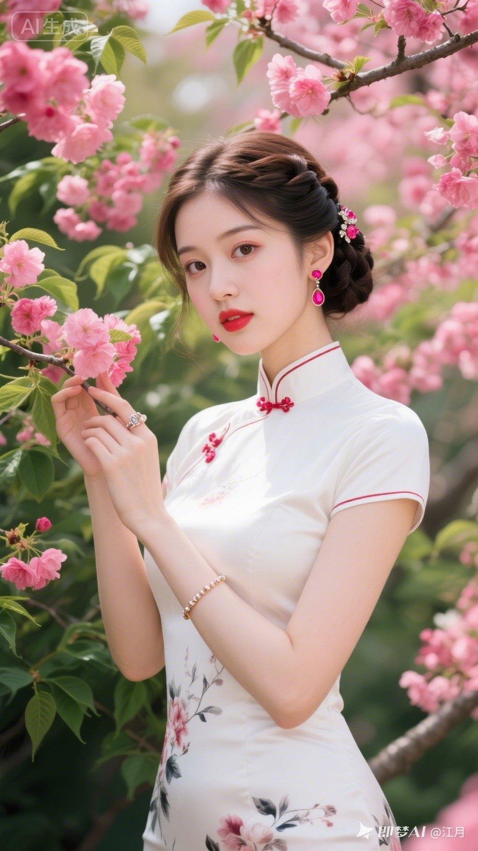 春日花海中的优雅旗袍少女🌸💃