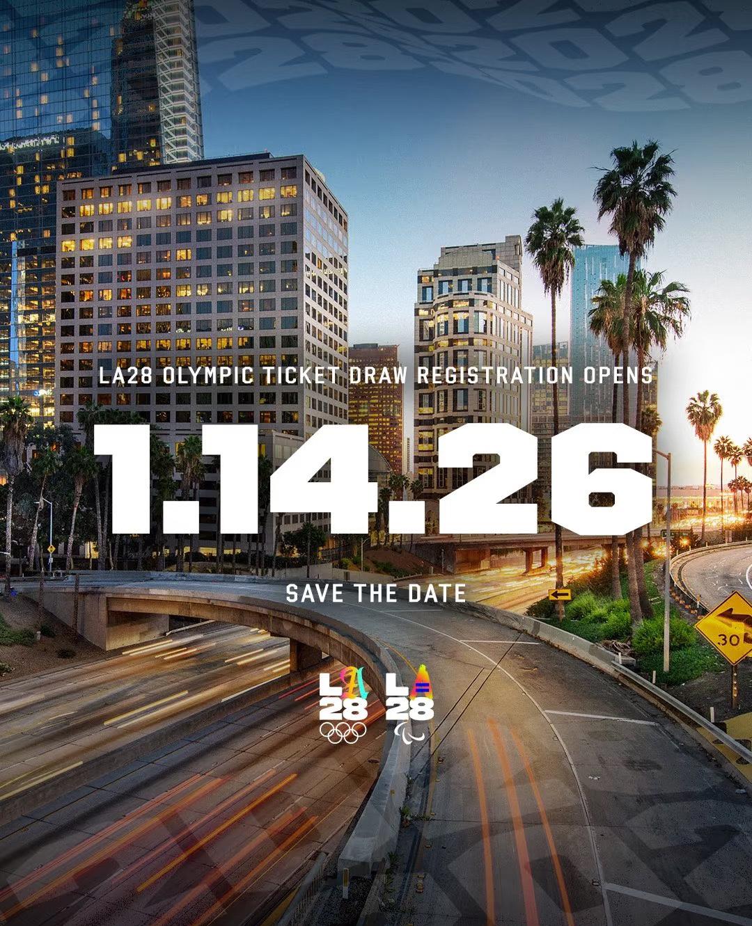 2028年洛杉矶奥运会门票抽签注册将于2026月1月14日正式开启巴黎奥运会卖