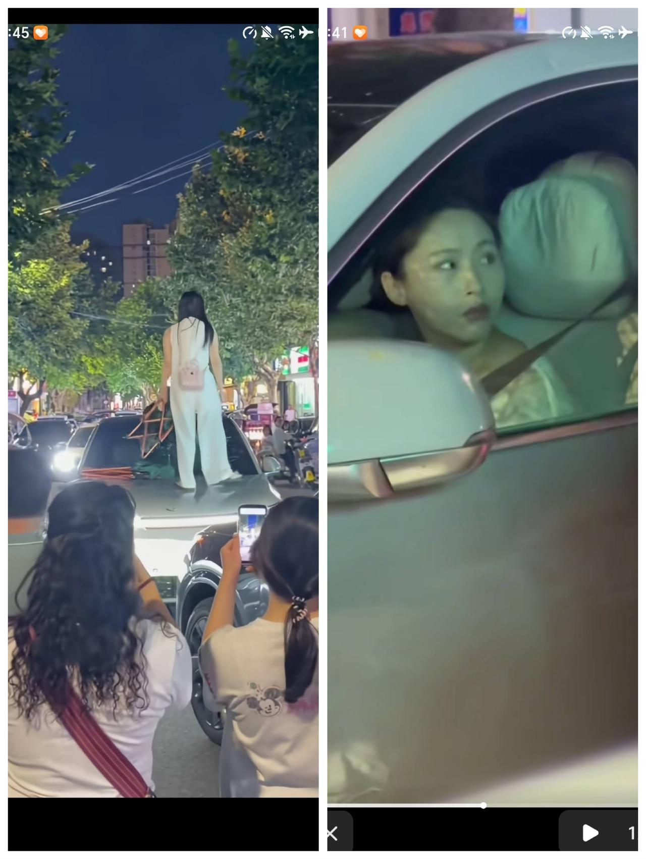 立秋当晚原配在洛南县西门口堵到了约会的丈夫和第三者，原配丈夫早早下车被骂走了，留