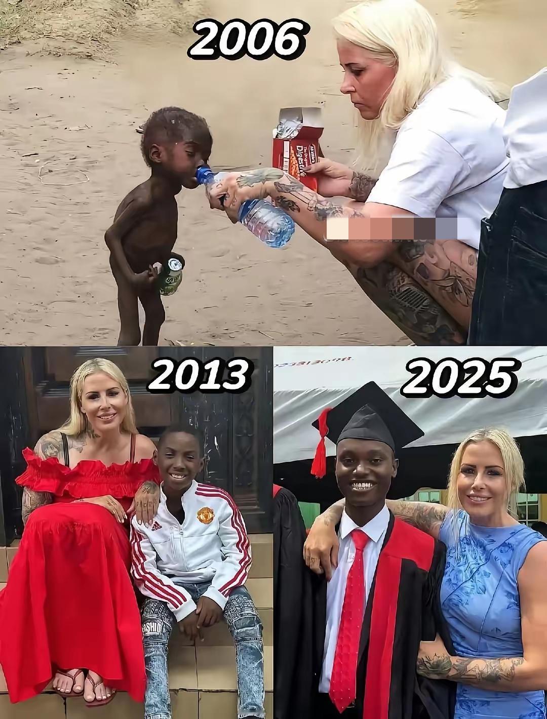 当年这张喂一个瘦骨嶙峋的黑人小孩轰动了整个世界，成为当年最火爆的一张照片。照片