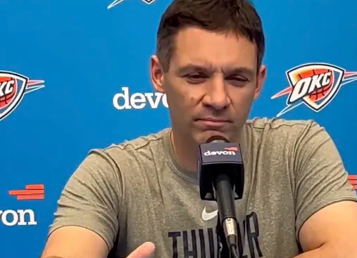 在掘金与森林狼比赛前，掘金主帅大卫-阿德尔曼再次谈到了上一场与雷霆比赛吕冈茨-多