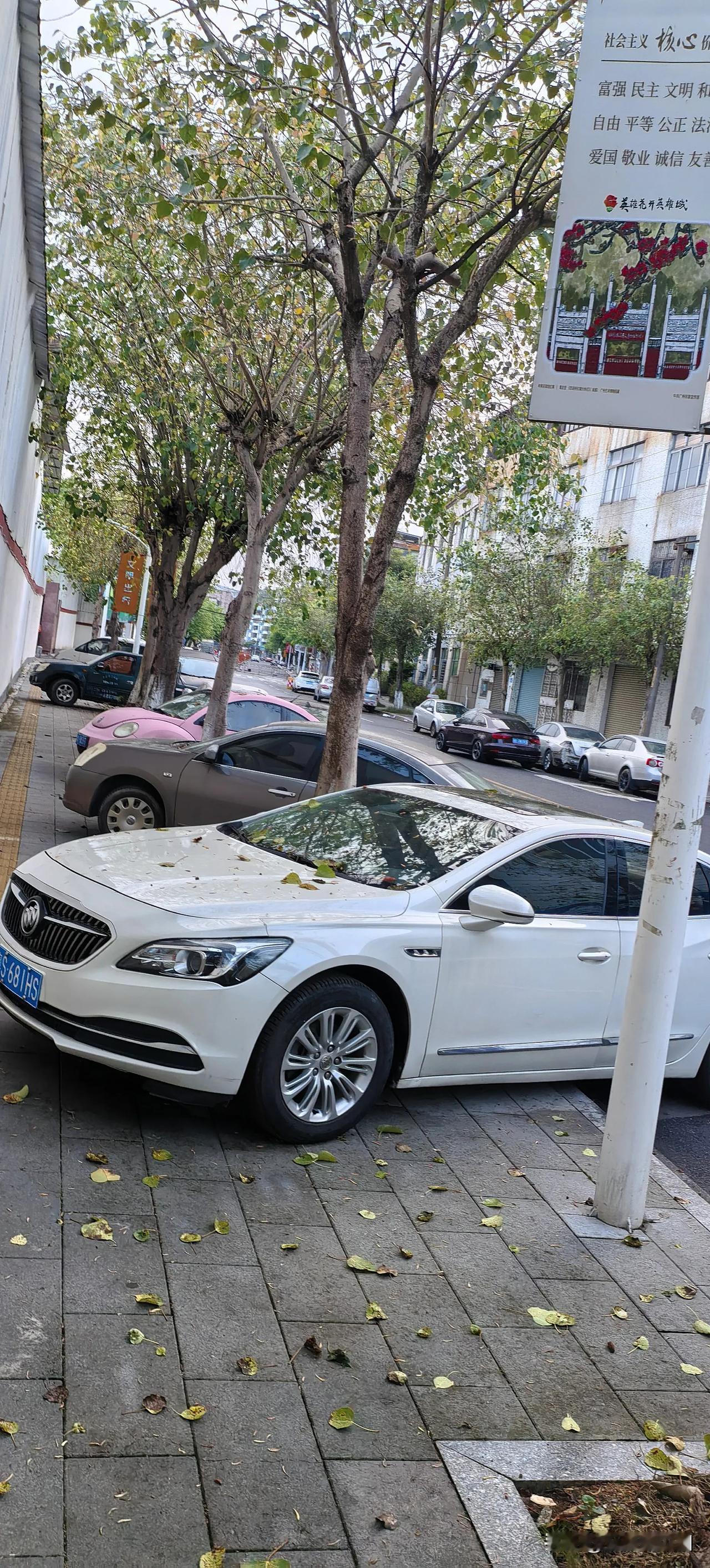 你看图片中中国式停车你身边肯定有许多车违规乱停，你也偶尔会抱怨几句。其实，此