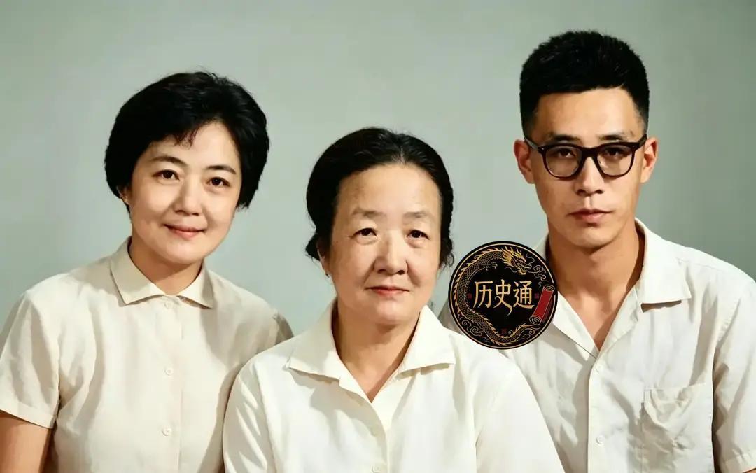 一九八一年，上海一处旧居里，八十一岁的盛爱颐搂着女儿庄元贞、儿子庄元端拍了张合影