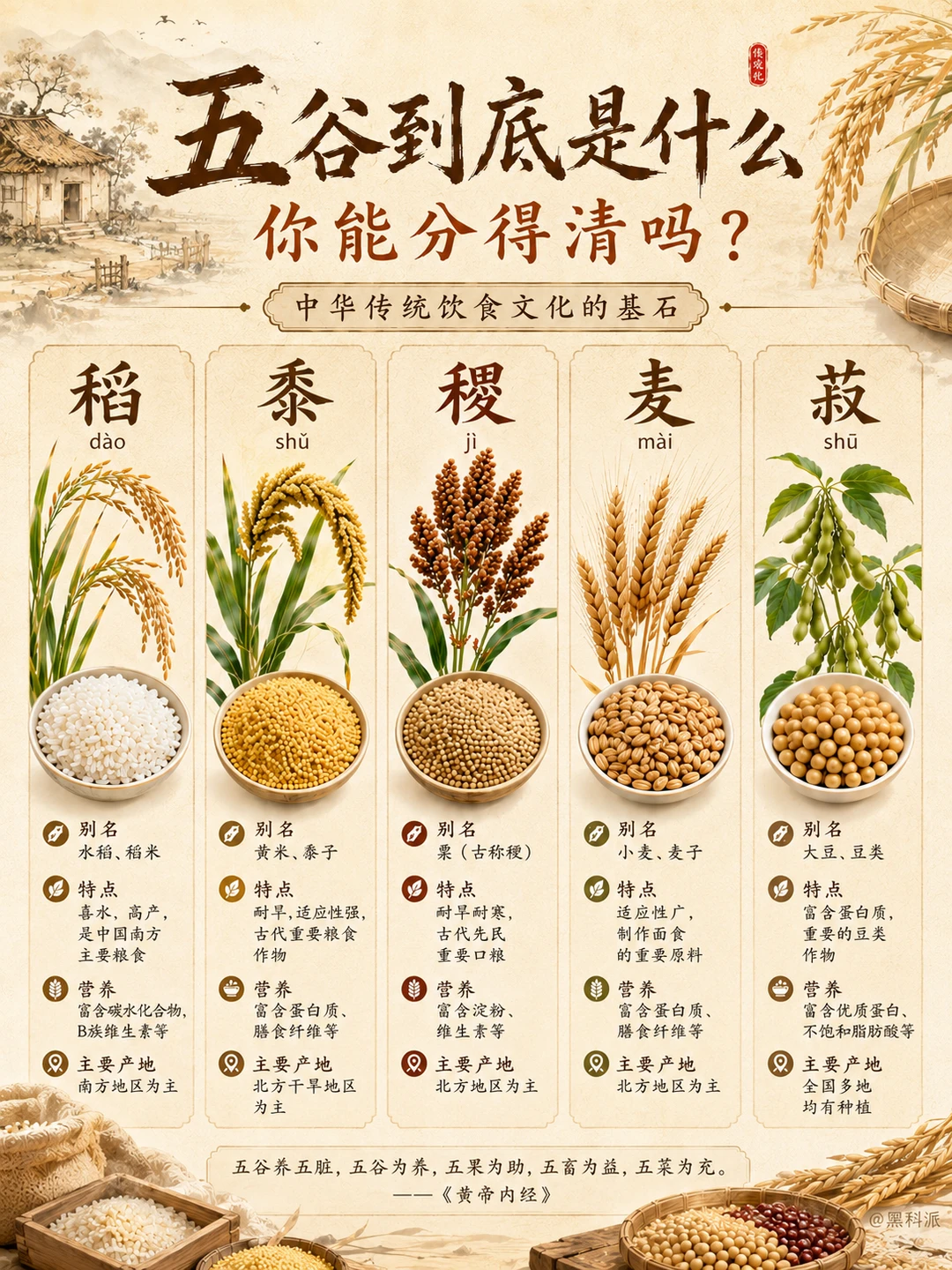 五谷到底是哪五种，你能分得清吗？