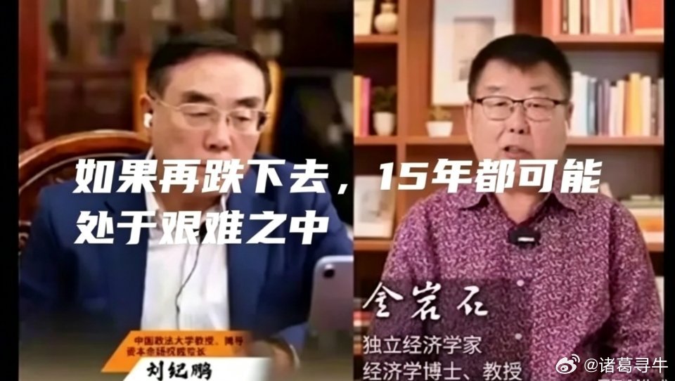 刚刚看到刘纪鹏教授和金岩石的对话，刘教授对A股市场深感无奈，称若继续这般下跌，1