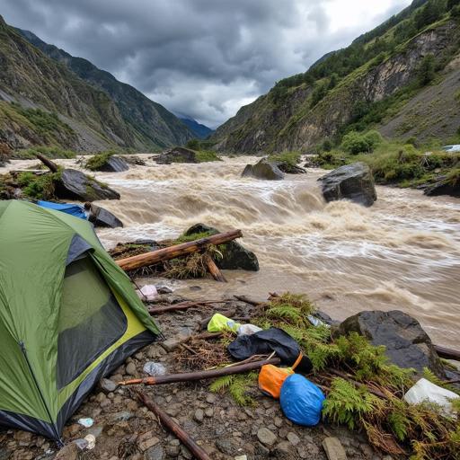 你敢野外露营吗？去年内蒙某地的几户人家在野外露营的时候遭遇山洪，造成多人丧命的