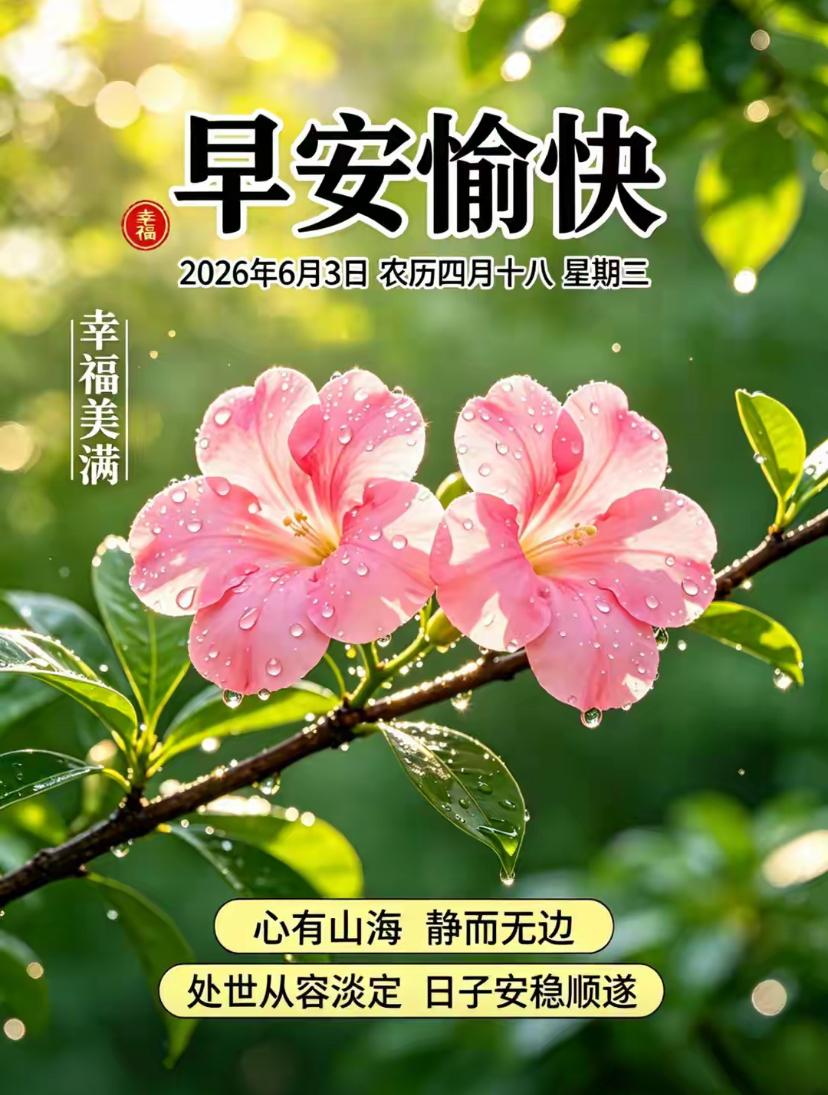 🌺☘️6./3.常念心中暖，静享岁月安🌺☘️🌸盛夏晓风轻拂，带来丝丝清