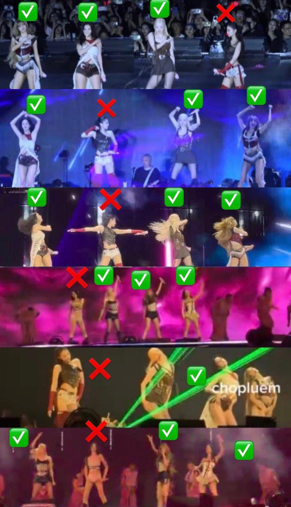 Jennie好像不抽点那个什么就不会跳舞了，演唱会上做错的动作怎么比做对的还多